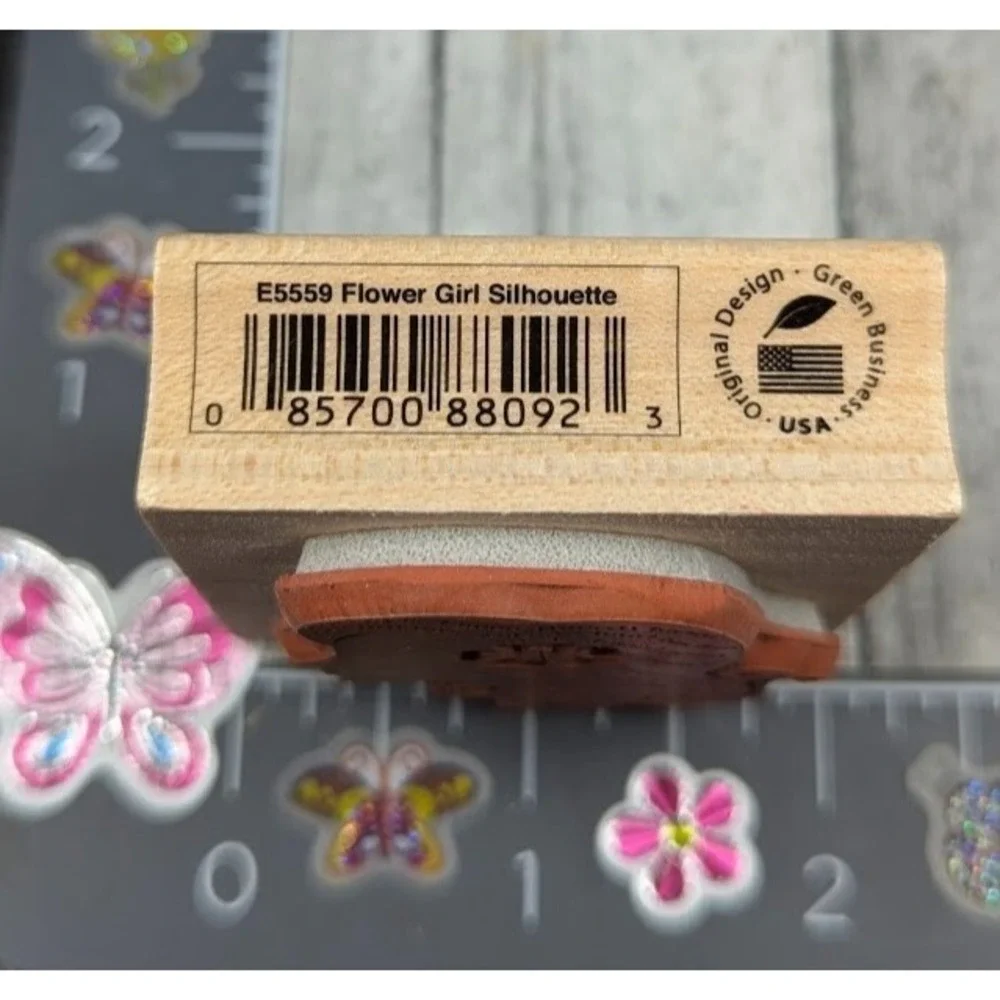 Hero Arts Flower Girl Silhouette E5559 Friends Rubber Stamp Wood #M70